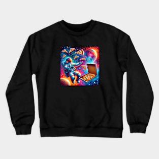 Astronaut in Space with Pizza, Love Eating Crewneck Sweatshirt